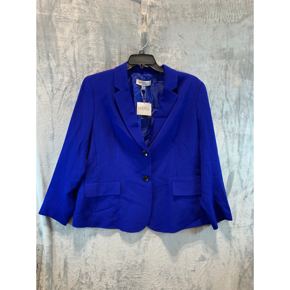 Kasper Royal Signature Cobalt Blue Two Button Blazer Jacket Size 18 NWT Snag